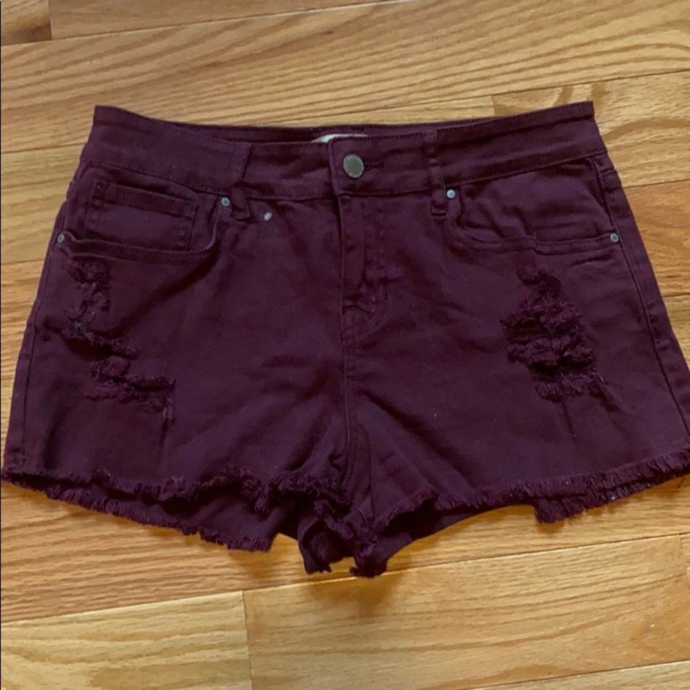 Pacsun burgundy denim shorts
